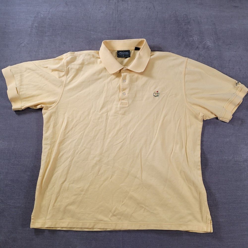 Masters Collection Pima Cotton Masters‎ Yellow Polo Shirt Mens Size XL Flawed